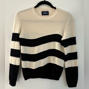 Royal Mer Crewneck Black and cream merino wool sailor Sweater
